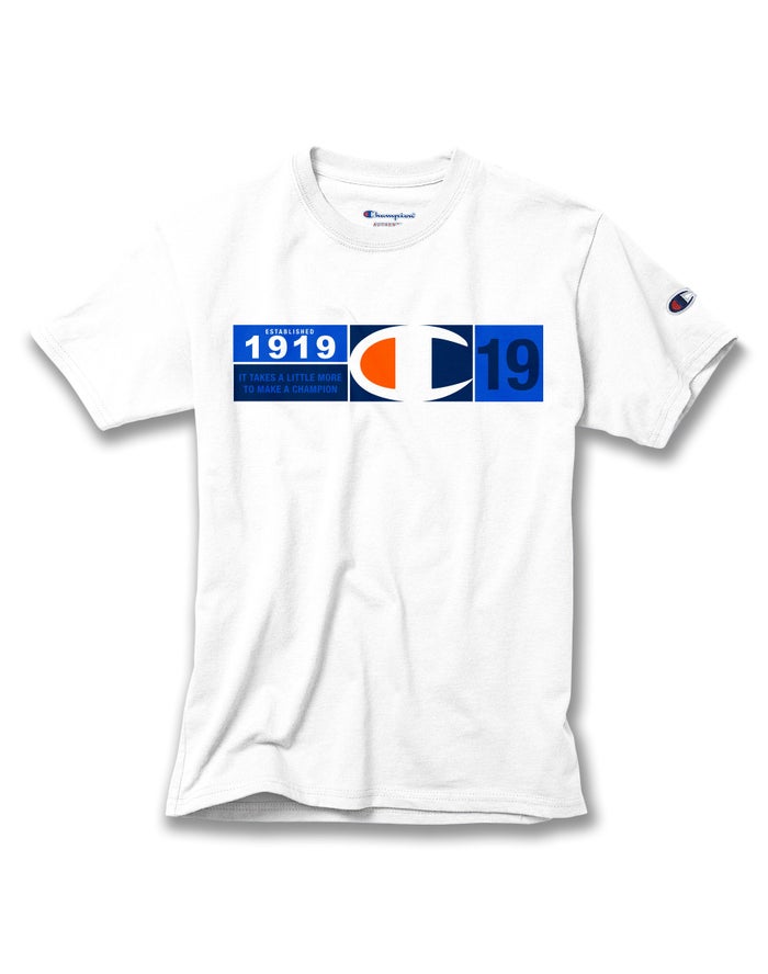 Champion Cotton Knockout C Logo Erkek Çocuk Tişört Beyaz ( LCNRTH356 )